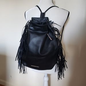NWT Victoria's Secret Black Fringe Backpack